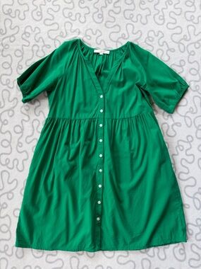 Loft Green Button Down Dress